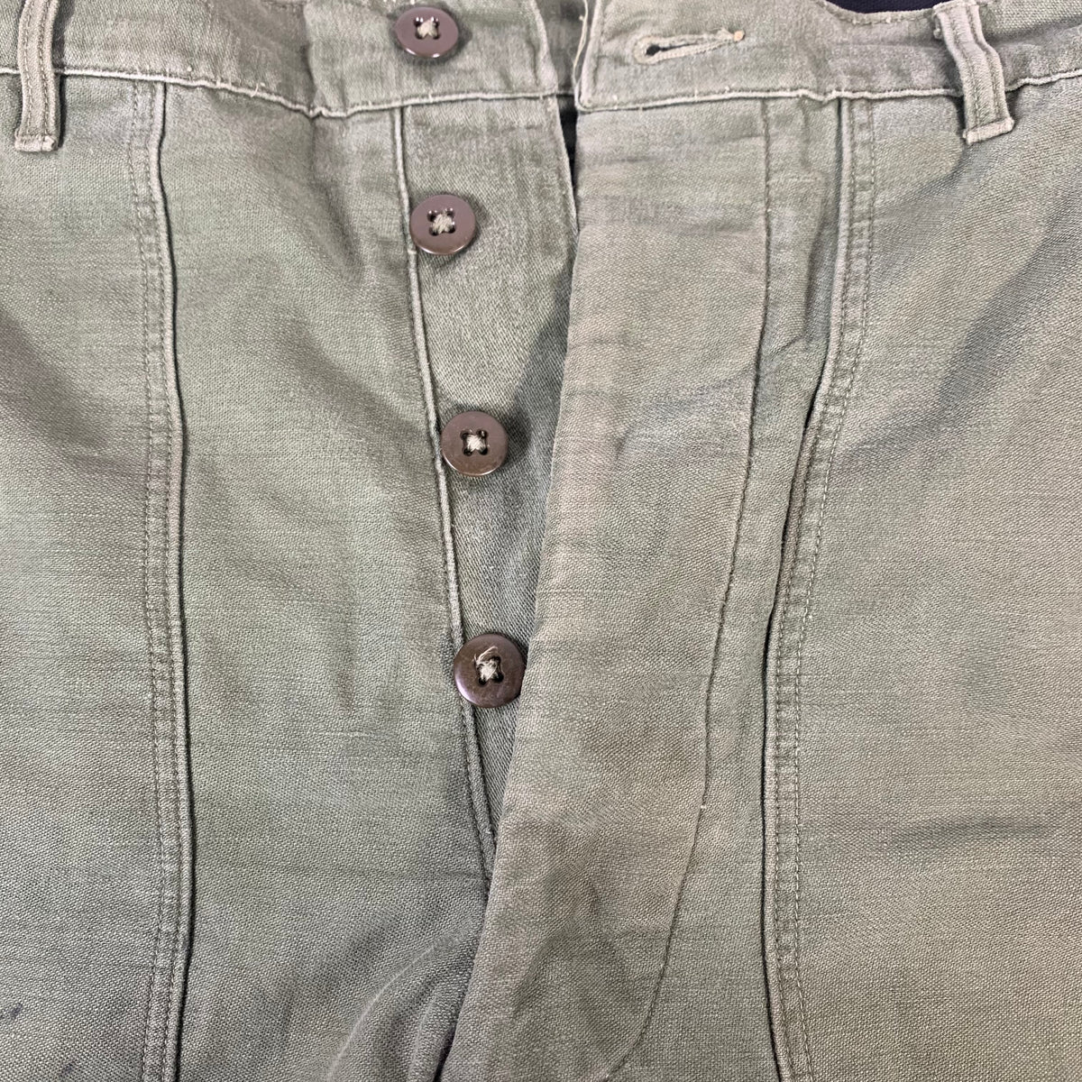 Vintage US Army Sateen &quot;OG-107&quot; Cotton Trousers 31x30