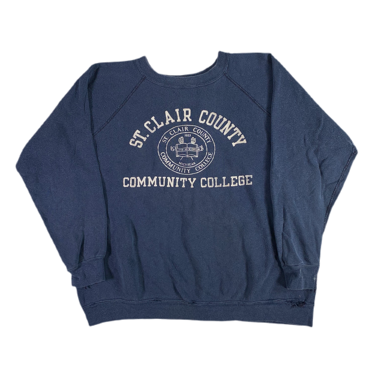 Vintage St. Clair County &quot;Community College&quot; Raglan Sweatshirt