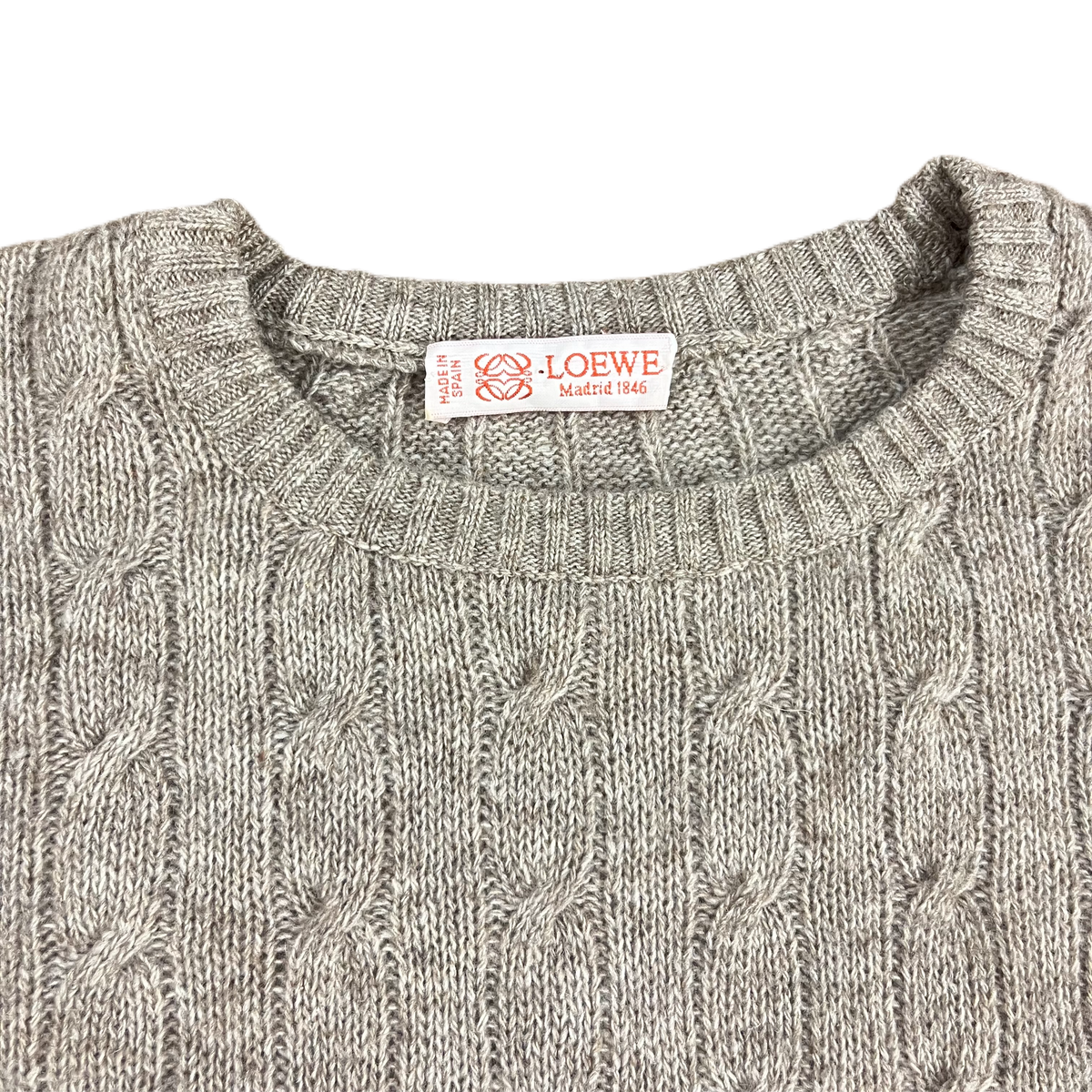 Vintage LOEWE &quot;Madrid 1846&quot; Cable Knit Sweater