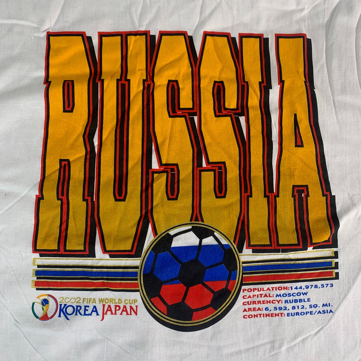 Vintage 2002 Fifa World Cup &quot;Russia&quot; T-Shirt