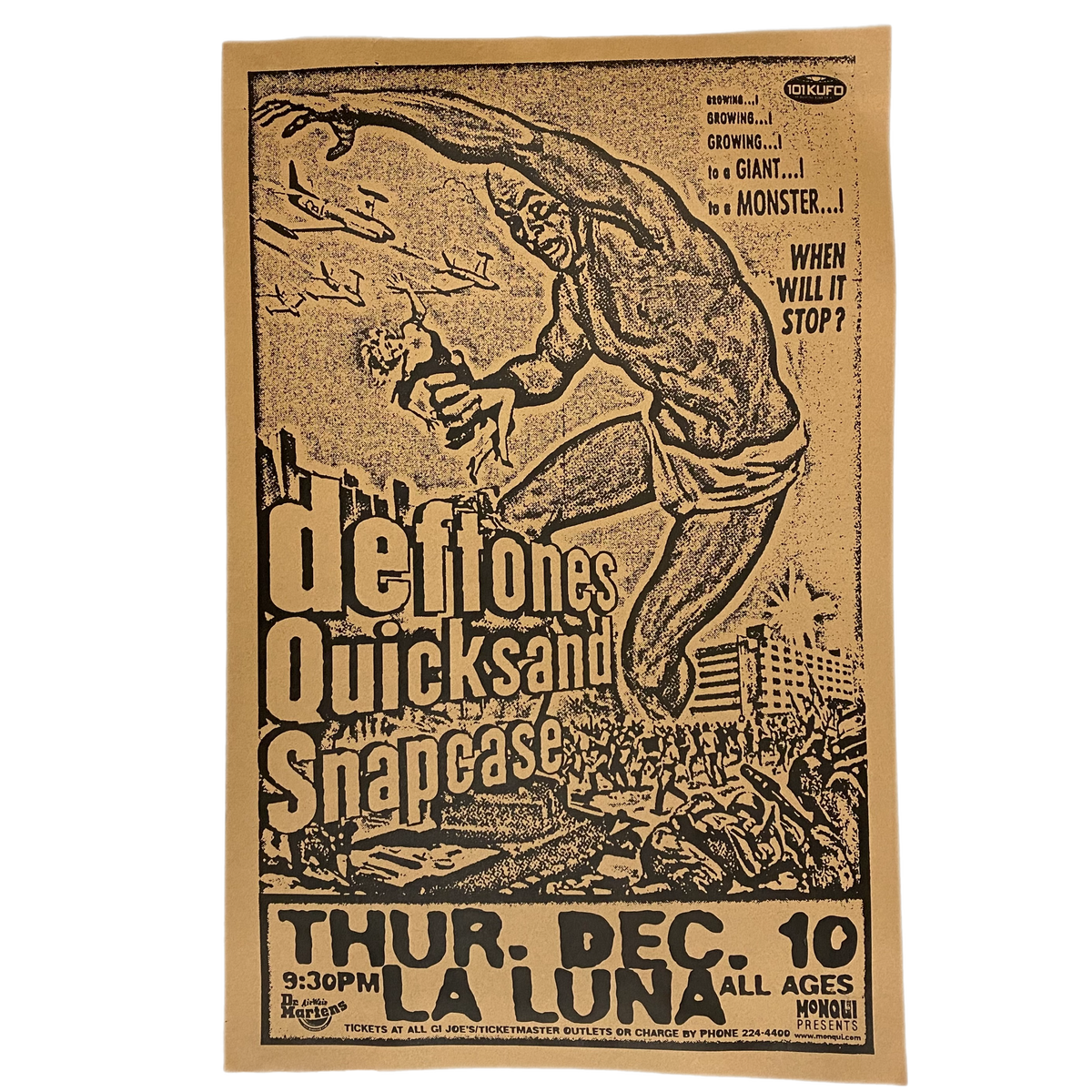 Vintage Deftones Quicksand Snapcase &quot;La Luna&quot; 1998 Poster