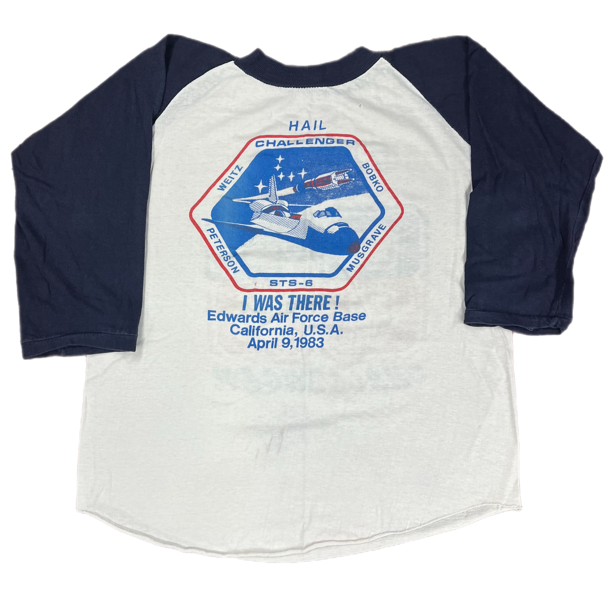 Vintage NASA &quot;STS-6 Space Shuttle Challenger&quot; Raglan Shirt