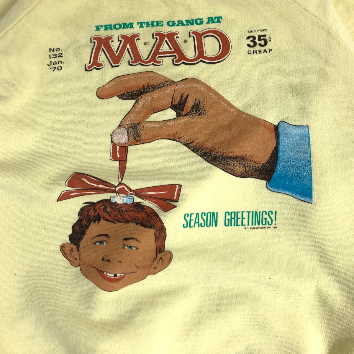 Vintage Mad Magazine &quot;Season Greetings!&quot; Raglan Sweatshirt