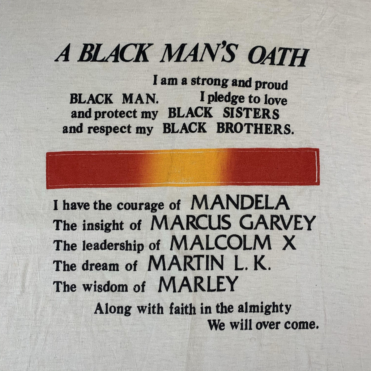 Vintage MLK Malcolm X Bob Marley Mandela Garvey &quot;Oath&quot; T-Shirt - jointcustodydc