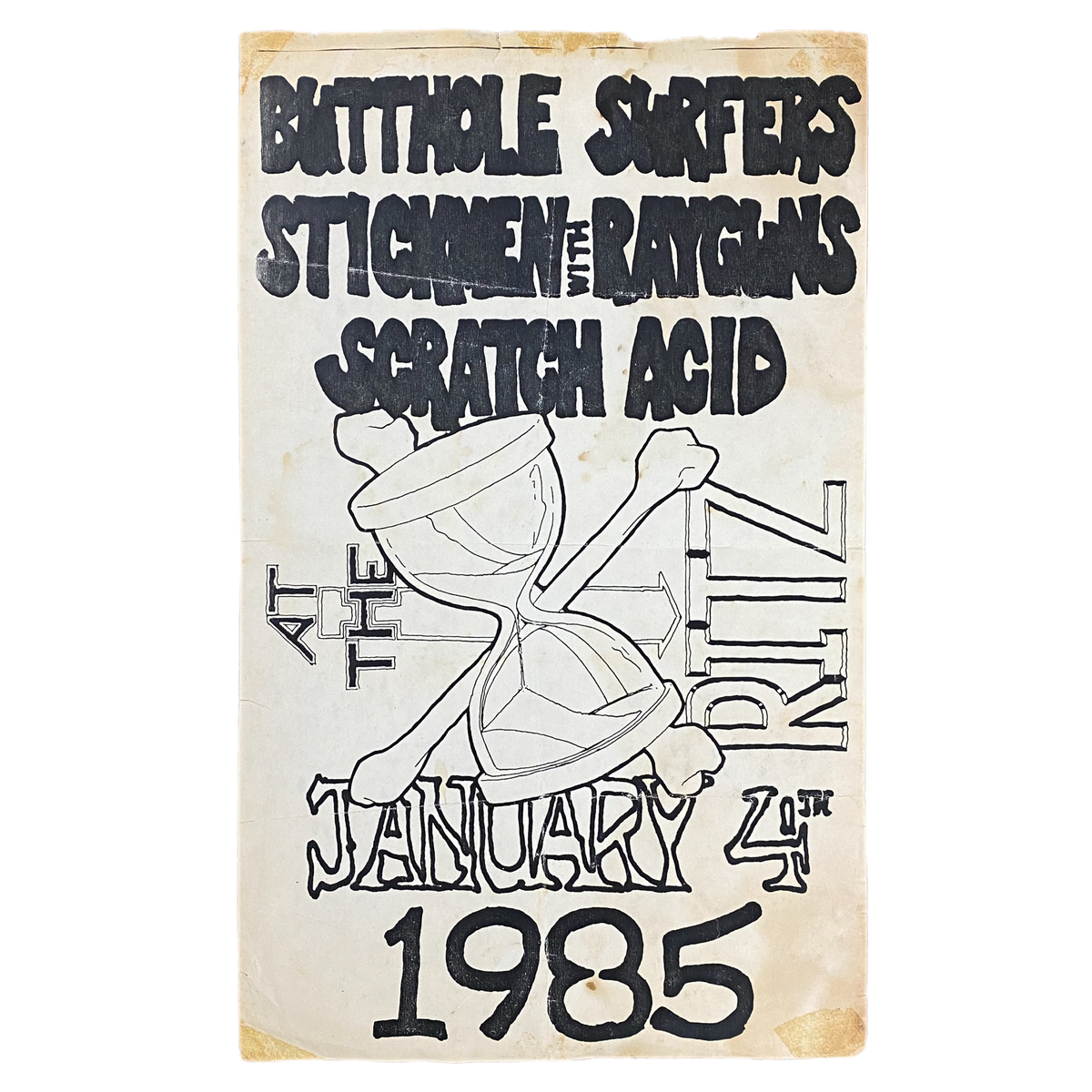 Vintage Butthole Surfers &quot;The Ritz January 4, 1985&quot; Scratch Acid Flyer