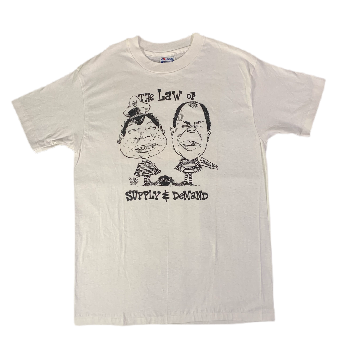 Vintage Marion Barry &amp; Noriega &quot;The Law Of Supply &amp; Demand&quot; T-Shirt