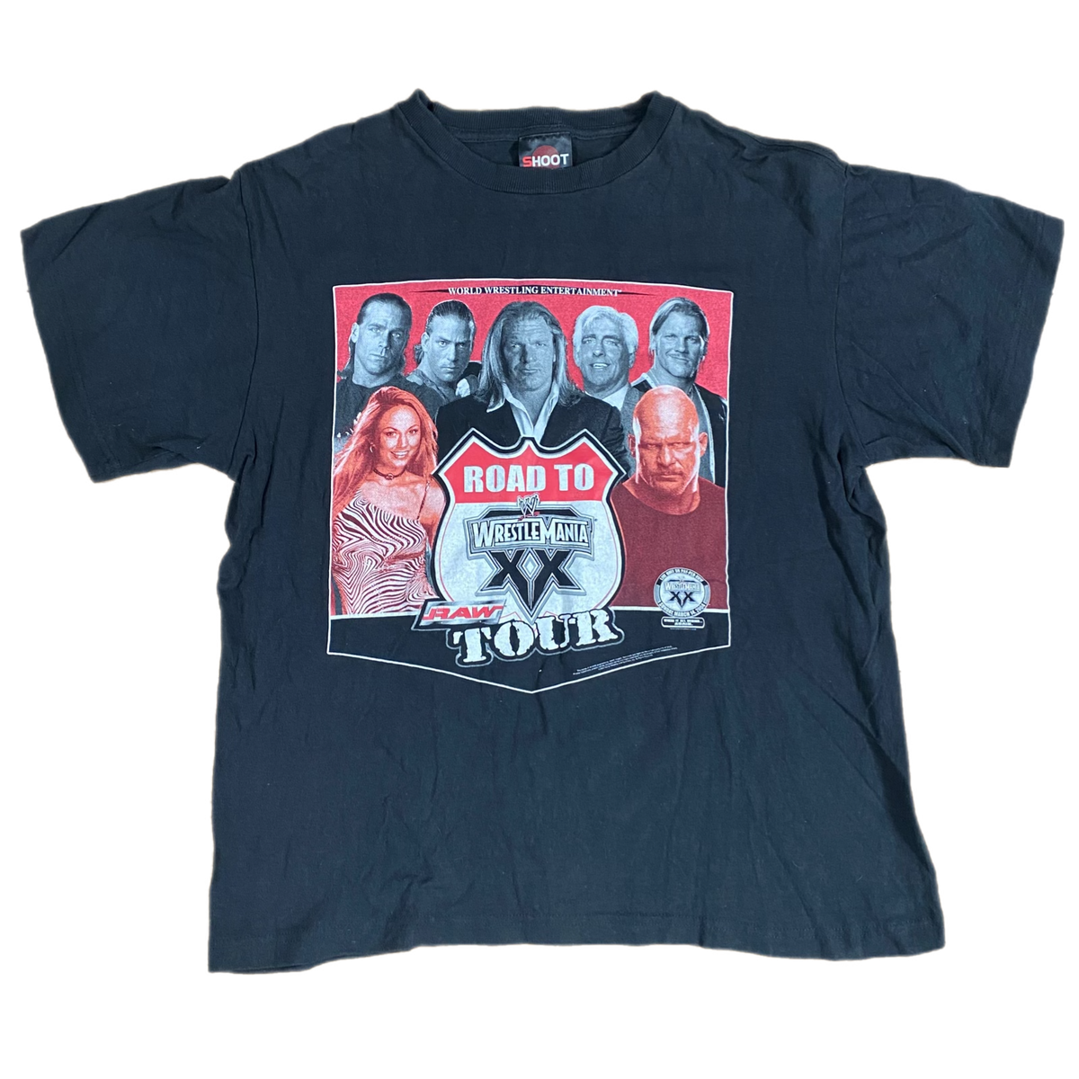 Vintage WWE &quot;Road To Wrestlemania XX Raw Tour&quot; 2004 Japan Shirt