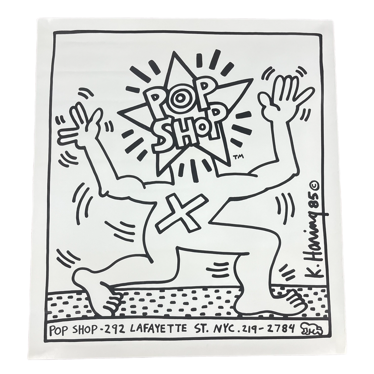 Vintage Keith Haring &quot;Pop Shop&quot; New York City Lafayette Store Poster