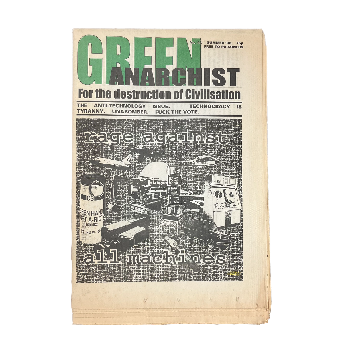 Vintage Green Anarchist &quot;The Anti-Technology Issue&quot; #42 Summer &#39;96