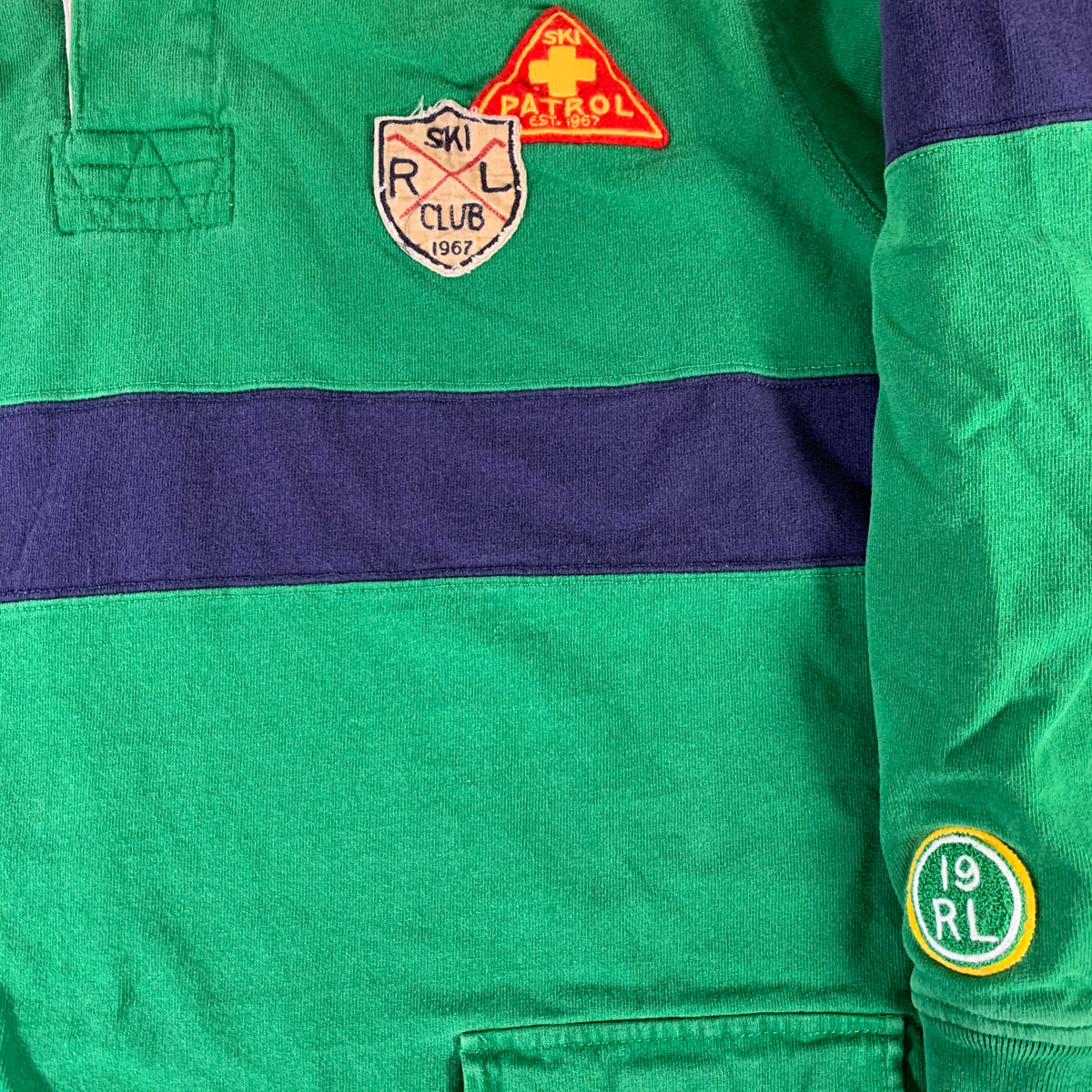 Vintage Ralph Lauren Thermal Lined &quot;Ski Patrol Patch&quot; Rugby Shirt