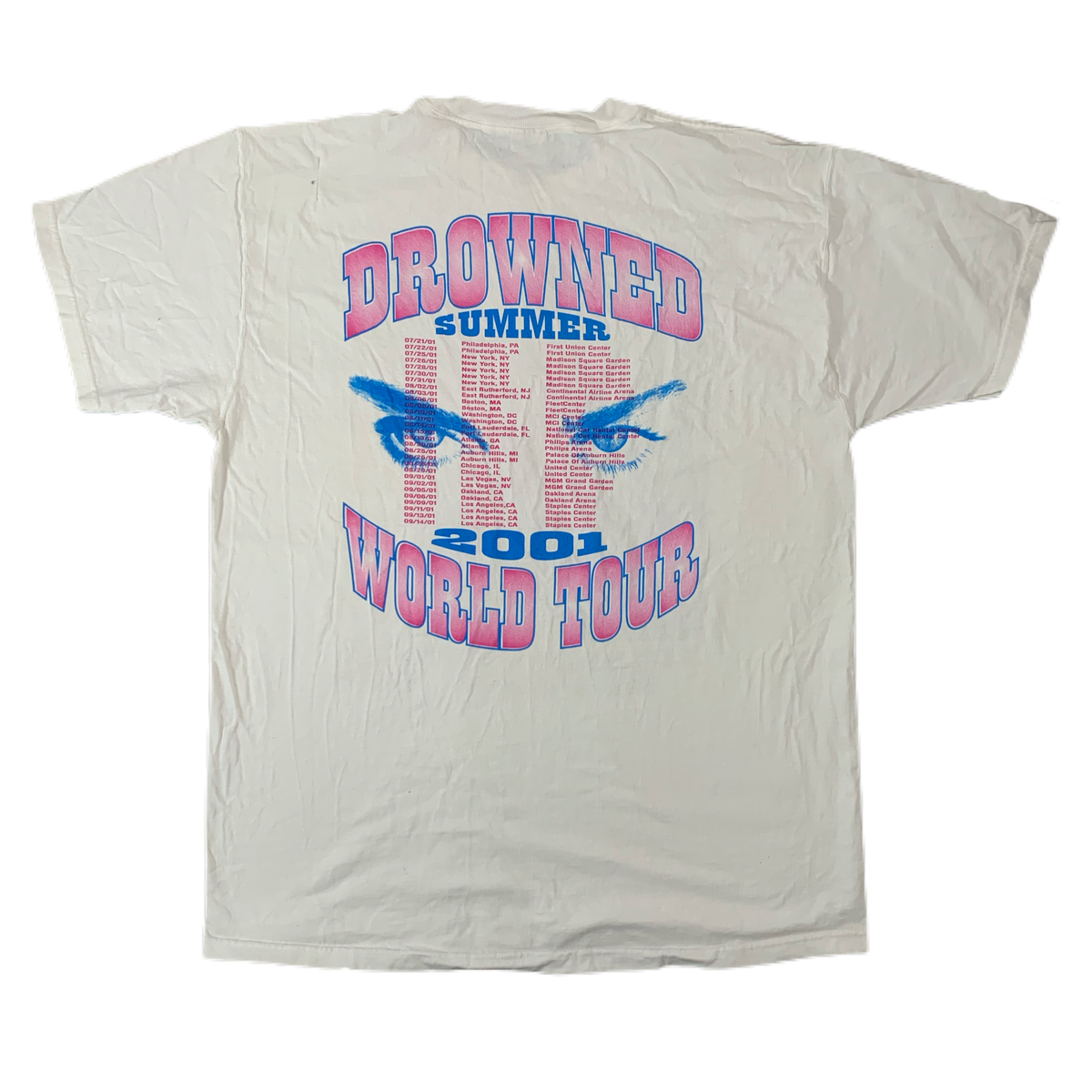 Vintage Madonna Drowned Summer 2001 Tour Shirt Back