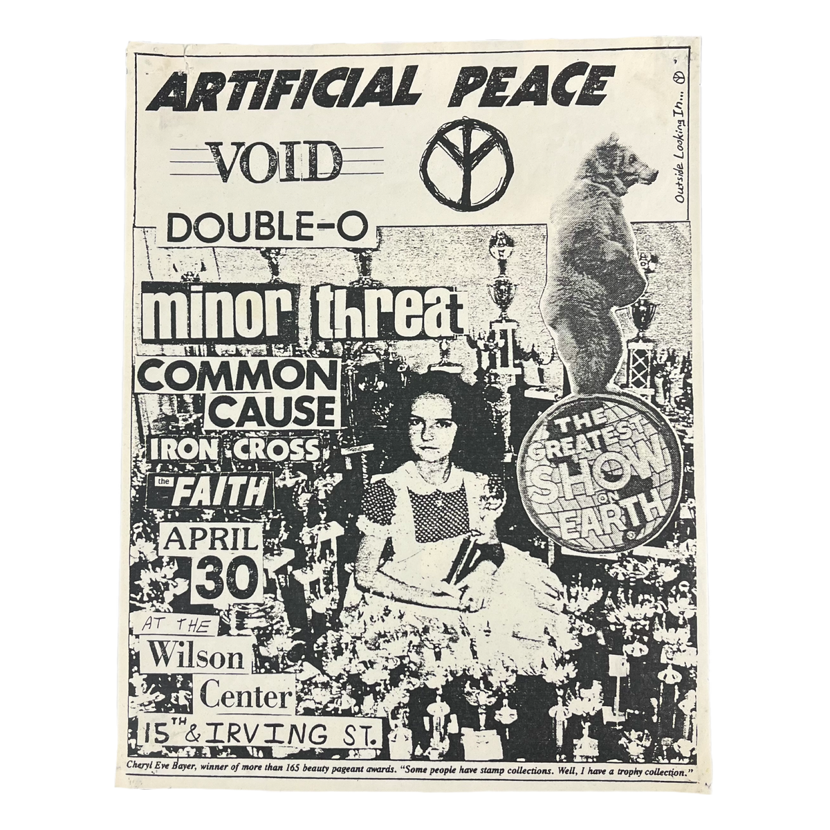 Vintage Minor Threat Faith Void &quot;Wilson Center&quot; Flyer