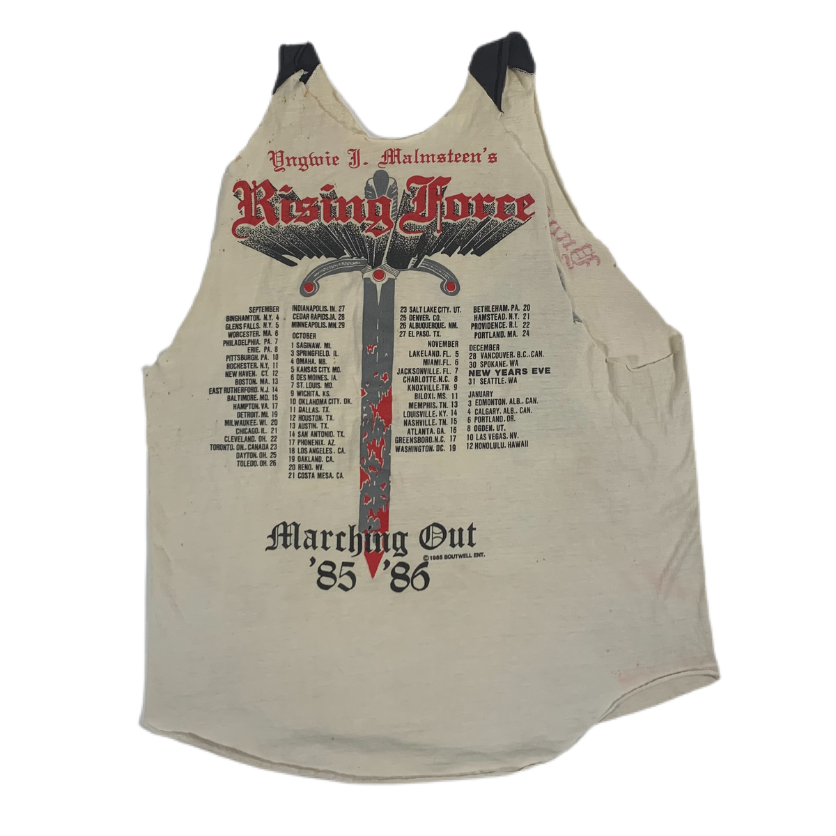 Vintage Yngwie J. Malmsteen &quot;Rising Force&quot; Cut Raglan Shirt