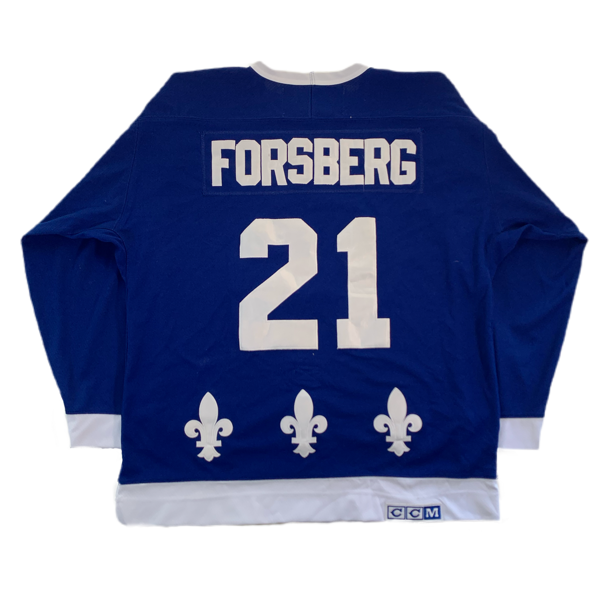 Quebec Nordiques #21 Peter Forsberg White Throwback CCM Jersey on