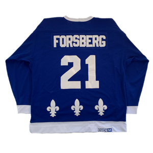 PETER FORSBERG Signed Retro Blue Quebec Nordiques CCM Jersey - NHL