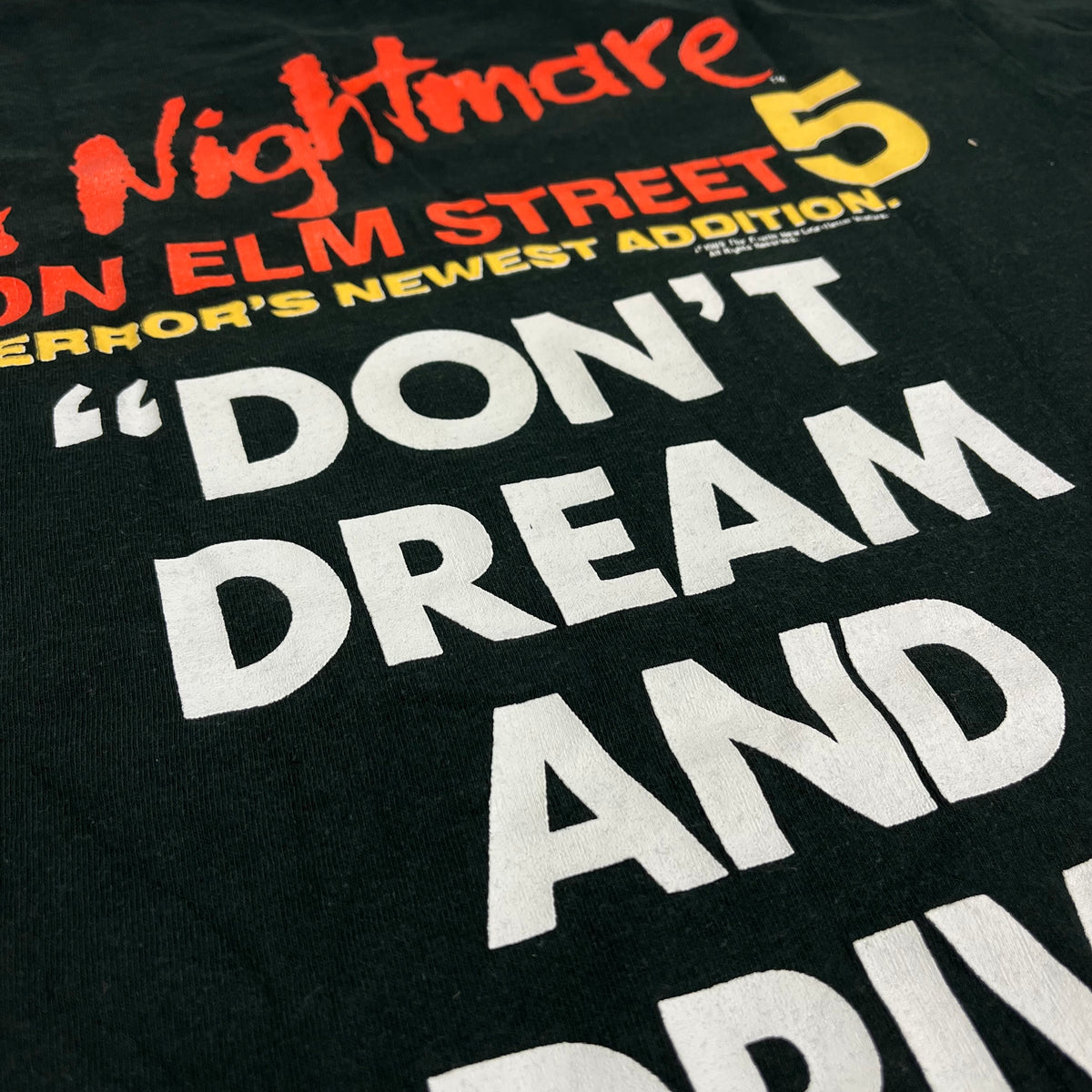 Vintage A Nightmare On Elm Street 5 &quot;Don&#39;t Dream And Drive&quot; Promotional T-Shirt