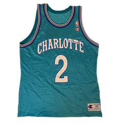 Vintage #2 LARRY JOHNSON Charlotte Hornets NBA Champion Jersey 40