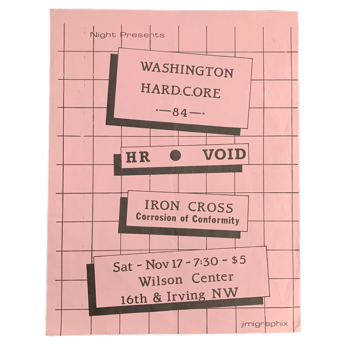 Vintage HR &amp; Void &quot;WASHINGTON HARD.C.ORE&quot; Flyer