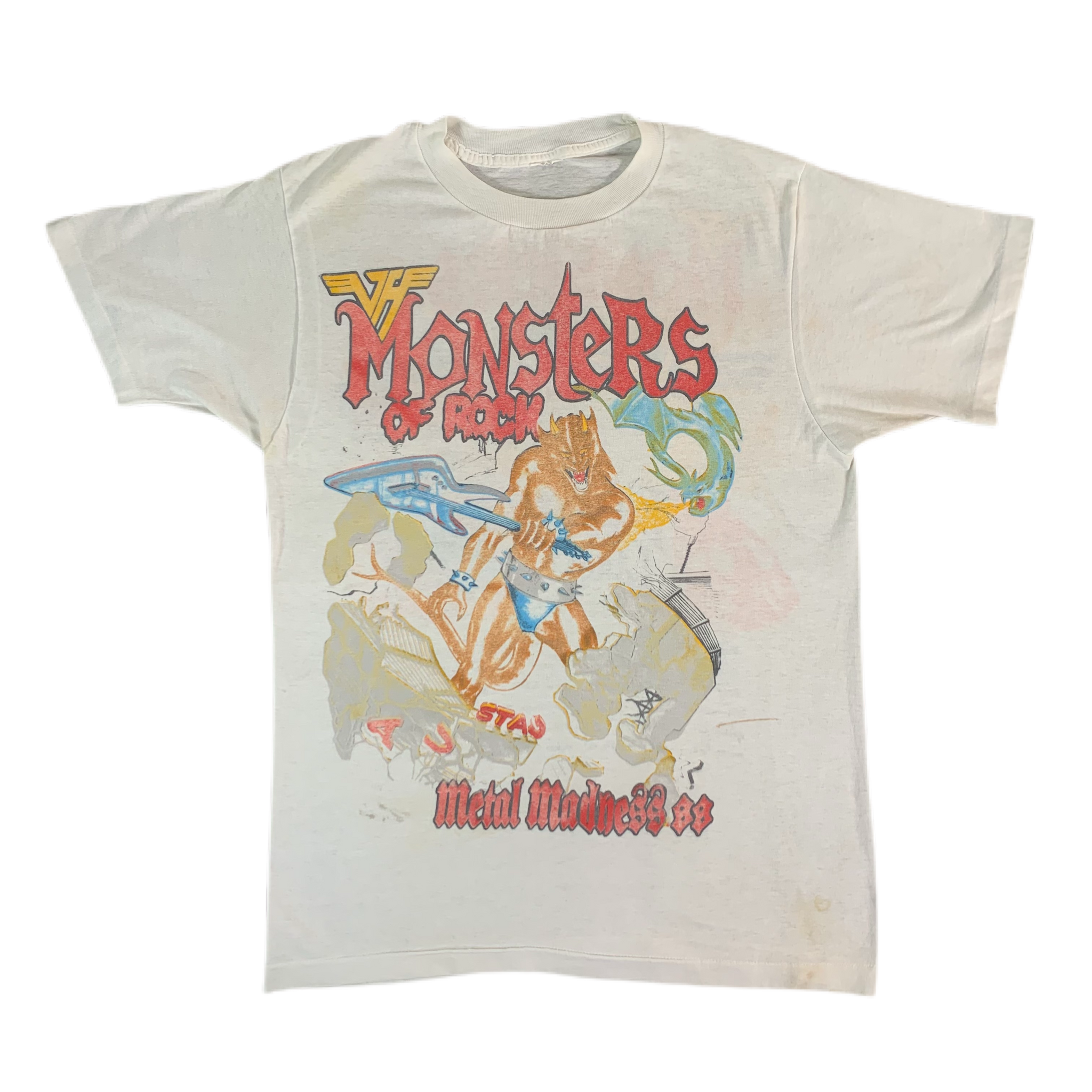 monsters of rock 1988 t shirt Vintage Monsters Of Rock “Metal Madness '88” Parking Lot T-Shirt