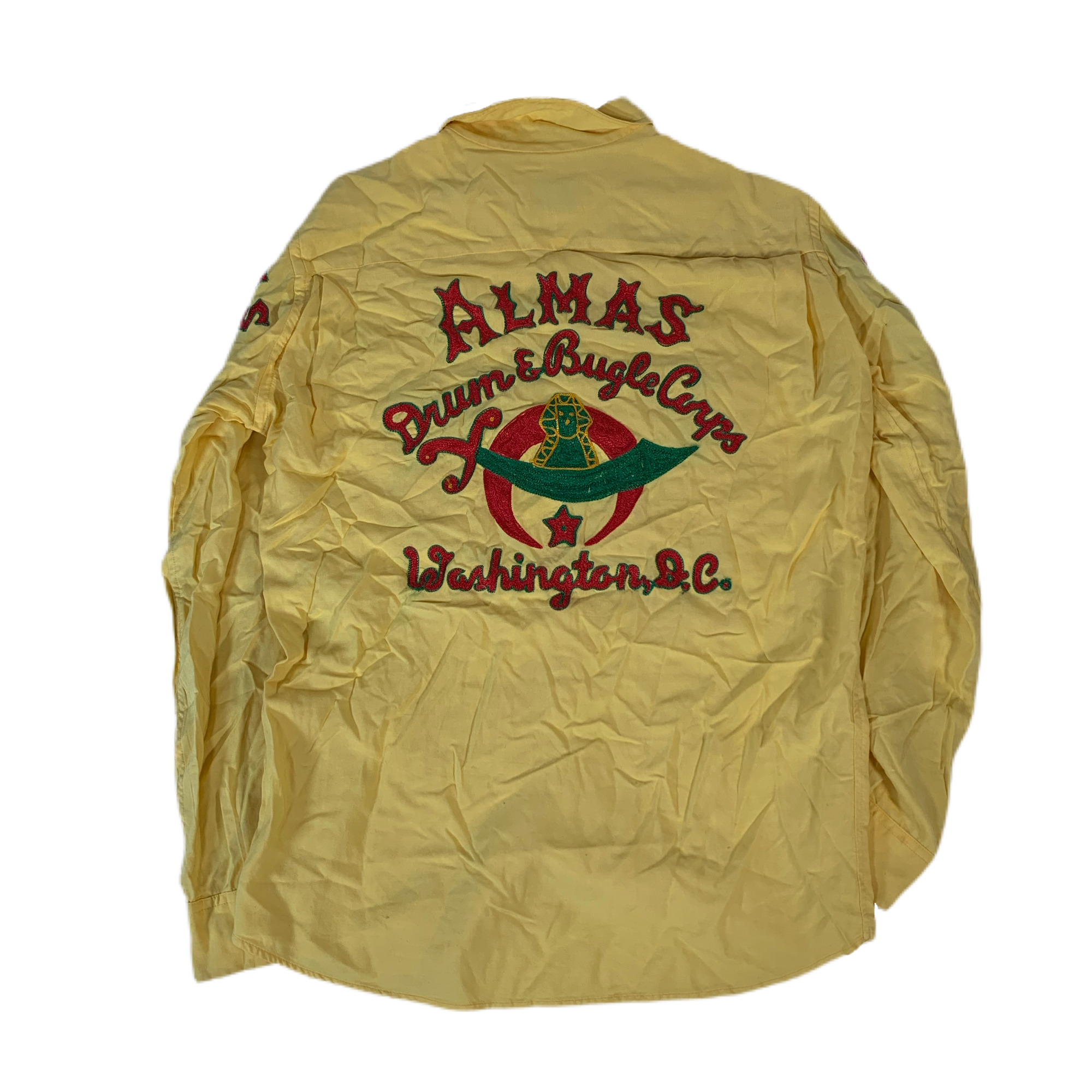 Vintage Drum & Bugle Corps "Washington, DC." Chain Stitch Rayon Button Up Shirt - jointcustodydc