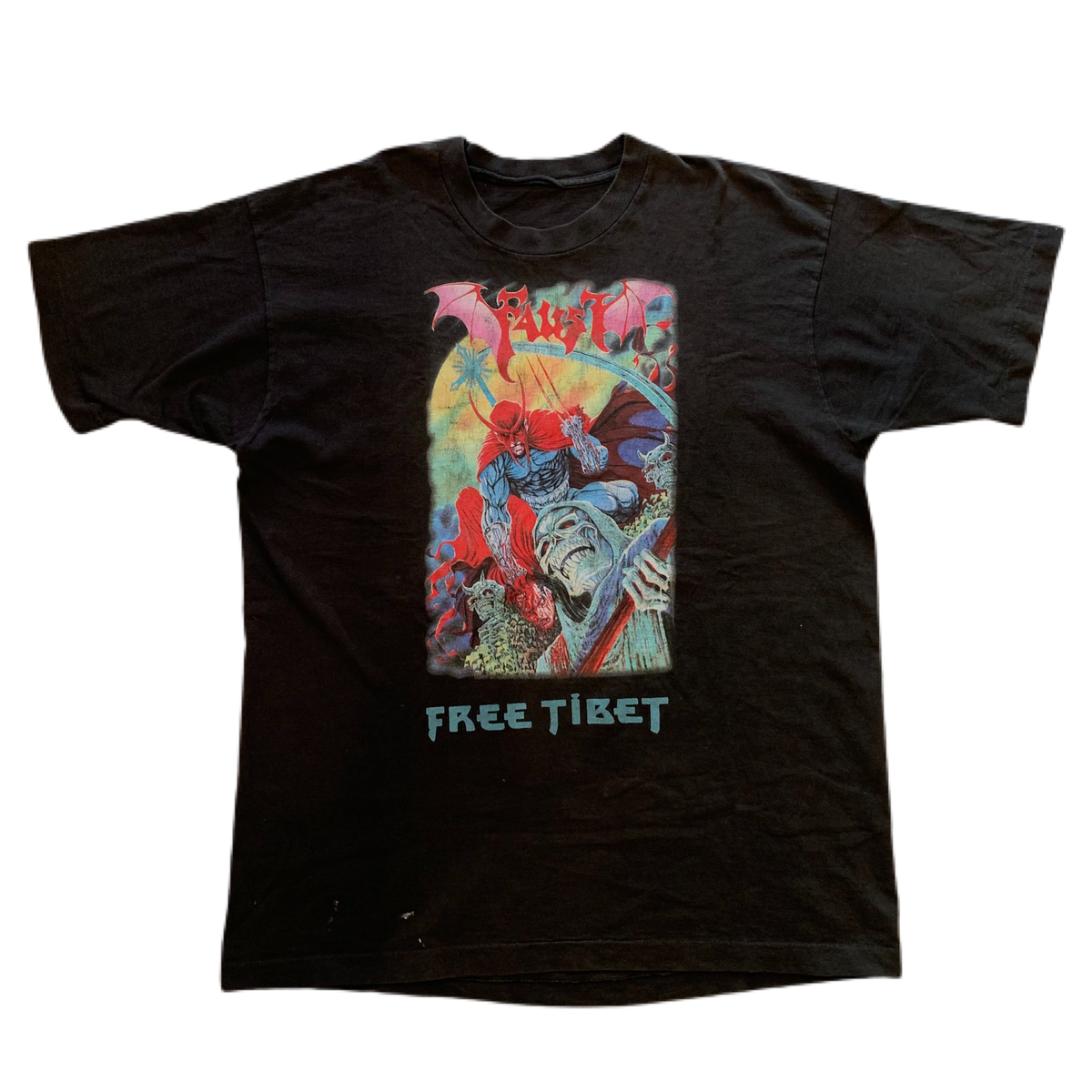 Vintage Faust &quot;Act 1 Love Of The Damned&quot; Tim Vigil Free Tibet T-Shirt