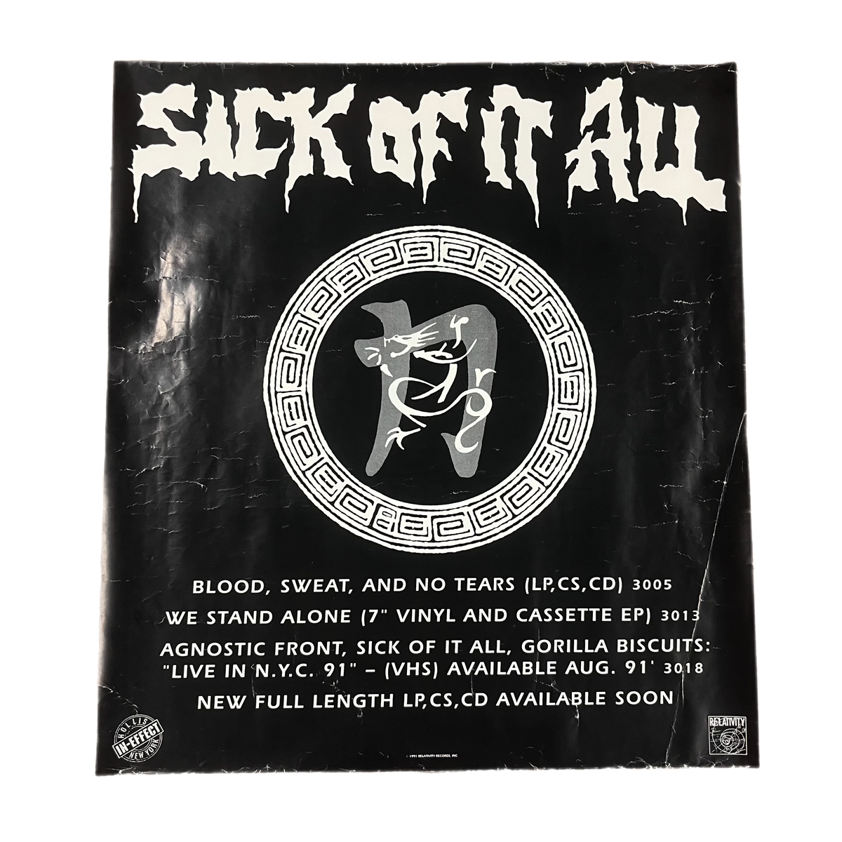 Vintage Sick Of It All &quot;In-Effect&quot; Promo Poster