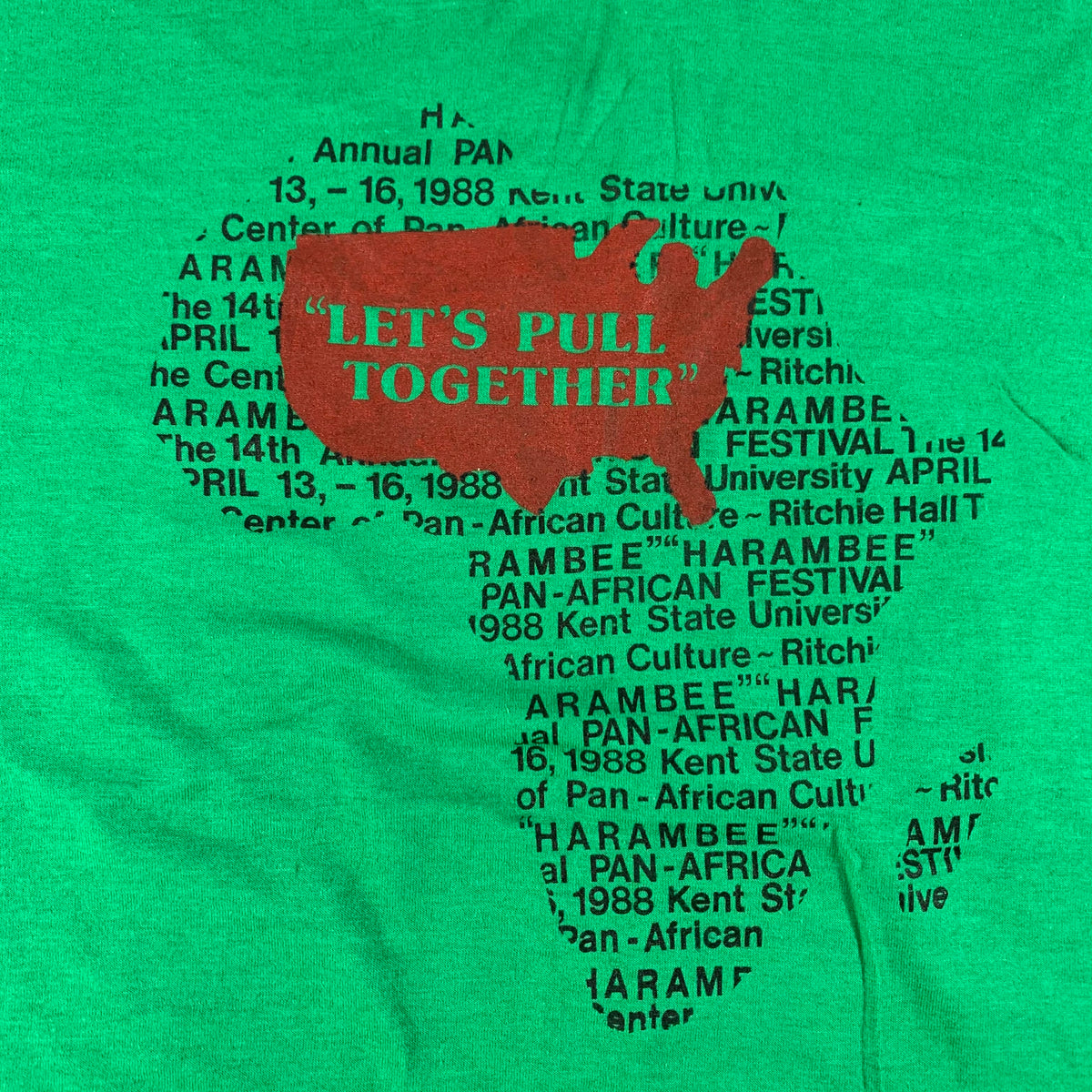 Vintage Pan-African Festival &quot;Let&#39;s Pull Together&quot; T-Shirt