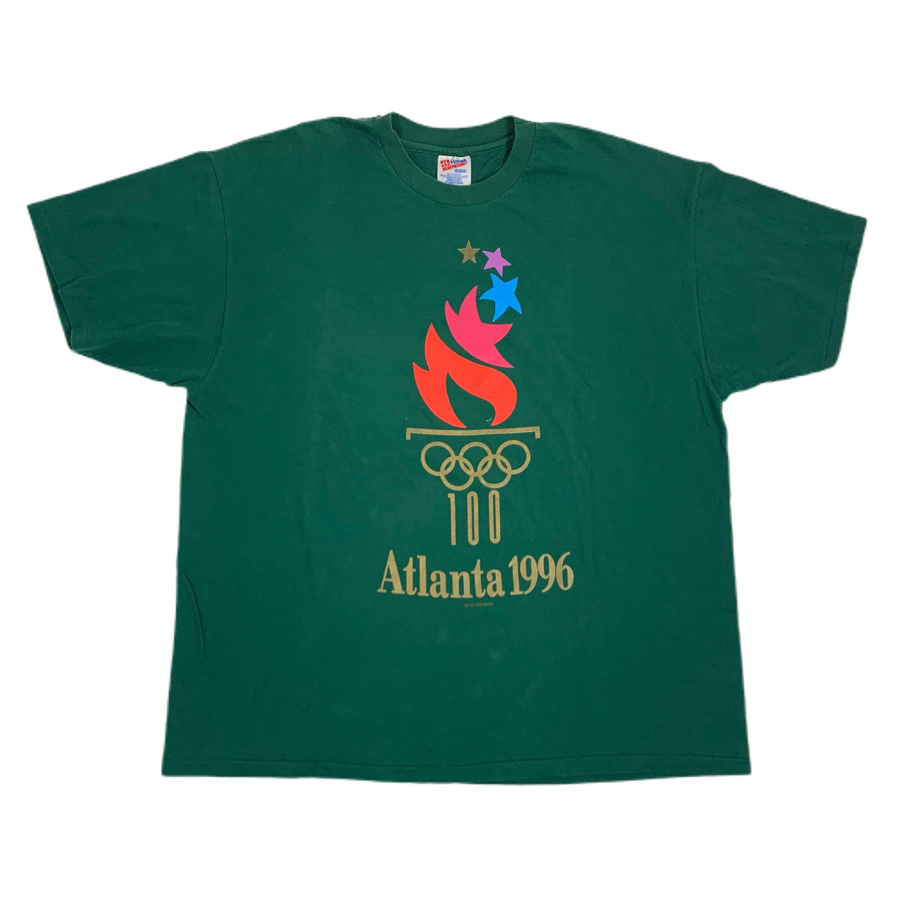 1996年 Olympic Game Shirt アトランタ USA vtg 90s XXVI OLYMPIAD ATLANTA 1996 USA SUMMER GAMES FLAGS t