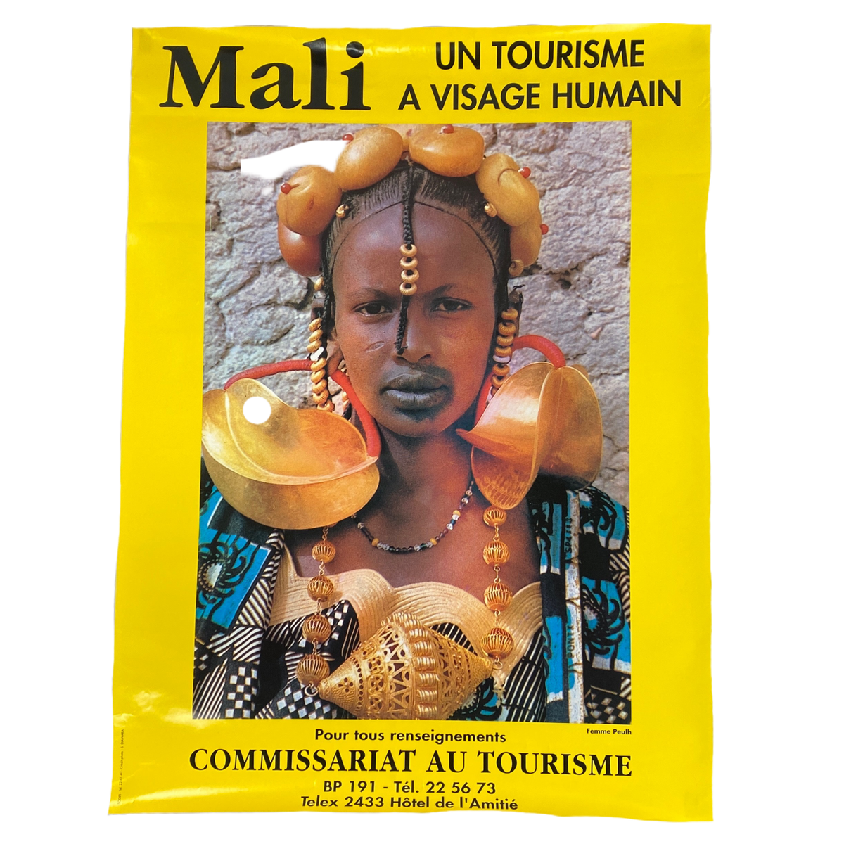 Vintage Mali &quot;A Visage Humain&quot; Tourism Poster
