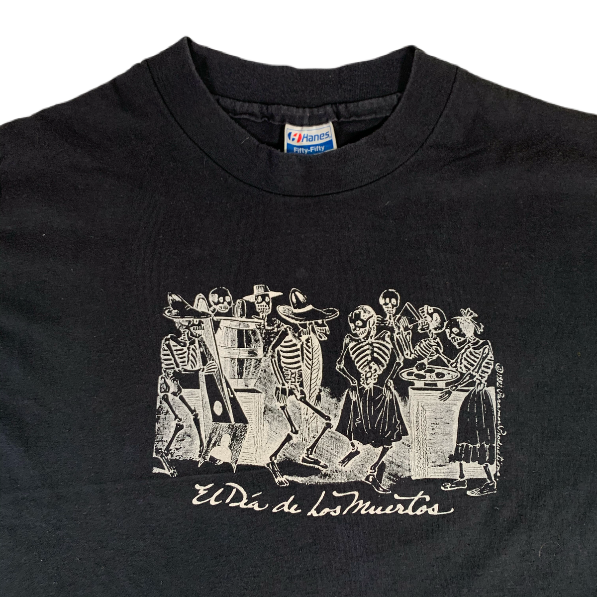 Vintage José Guadalupe Posada &quot;El Dia De Lose Muertos&quot; T-Shirt