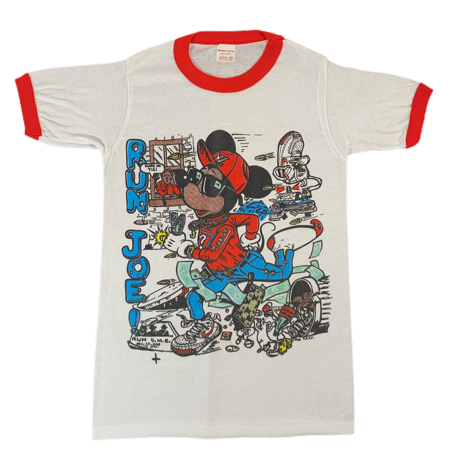 Vintage Mickey Mouse Bootleg "Run Joe!" Ringer - jointcustodydc
