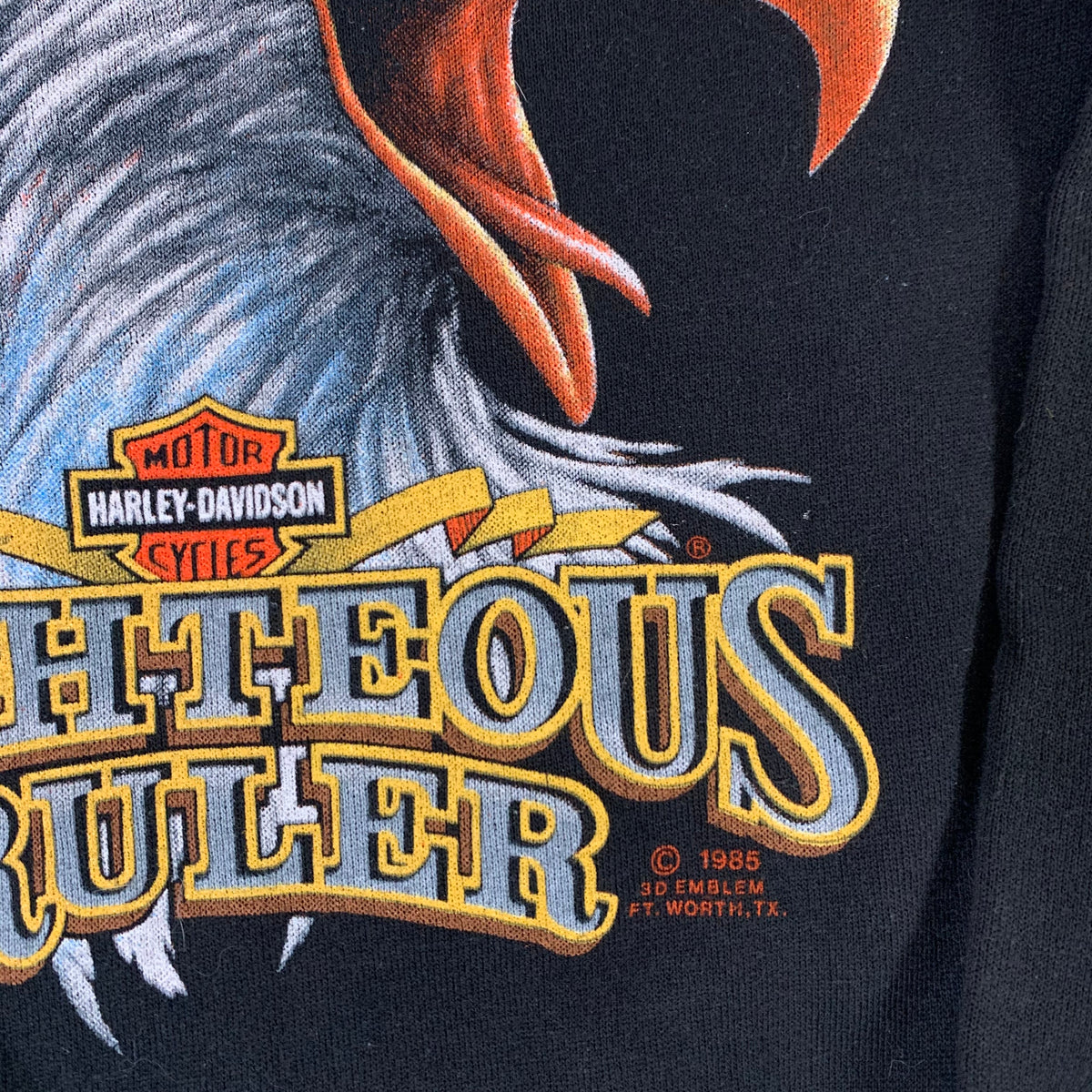 Vintage Harley-Davidson &quot;Righteous Ruler&quot; Ezekiel&#39;s Wheel Boutique Raglan Sweatshirt