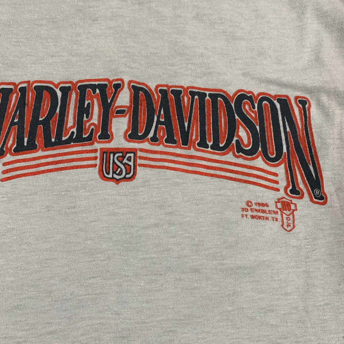Vintage Harley-Davidson &quot;Ezekiel&#39;s Wheel&quot; 3D Emblem T-Shirt - jointcustodydc