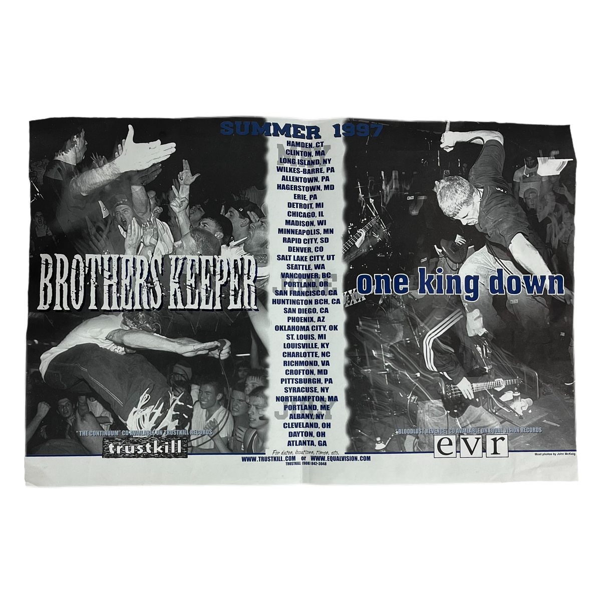 Vintage Brother&#39;s Keeper One King Down &quot;Summer 1997&quot; Tour Poster