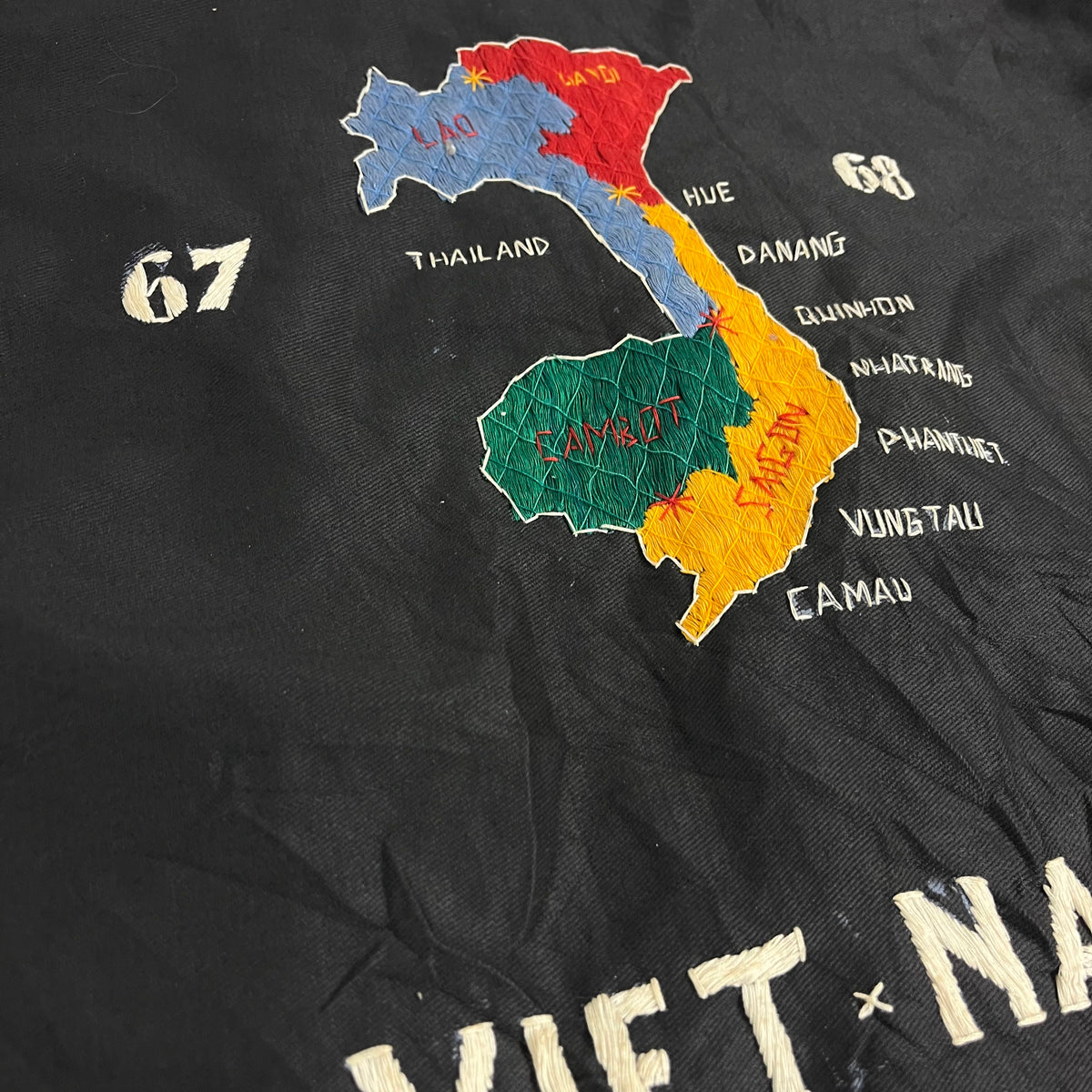 Vintage Vietnam War &quot;Vĩnh-Long &#39;67-&#39;68&quot; Tour Jacket