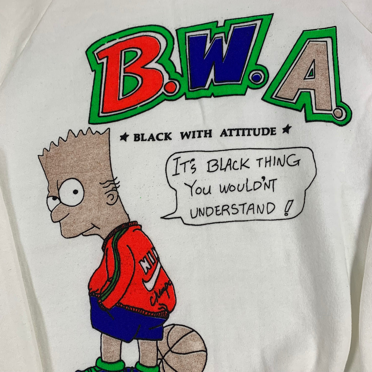 Vintage Bootleg Bart &quot;BWA&quot; Raglan Sweatshirt