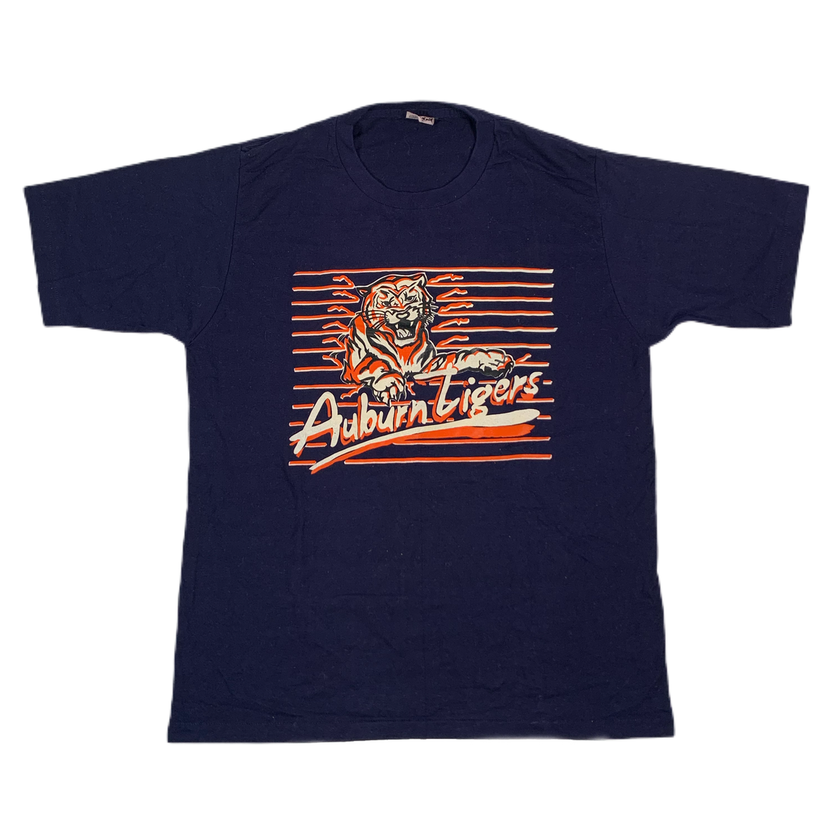 Vintage Auburn Tigers &quot;Lines&quot; Sand-Knit T-Shirt - jointcustodydc