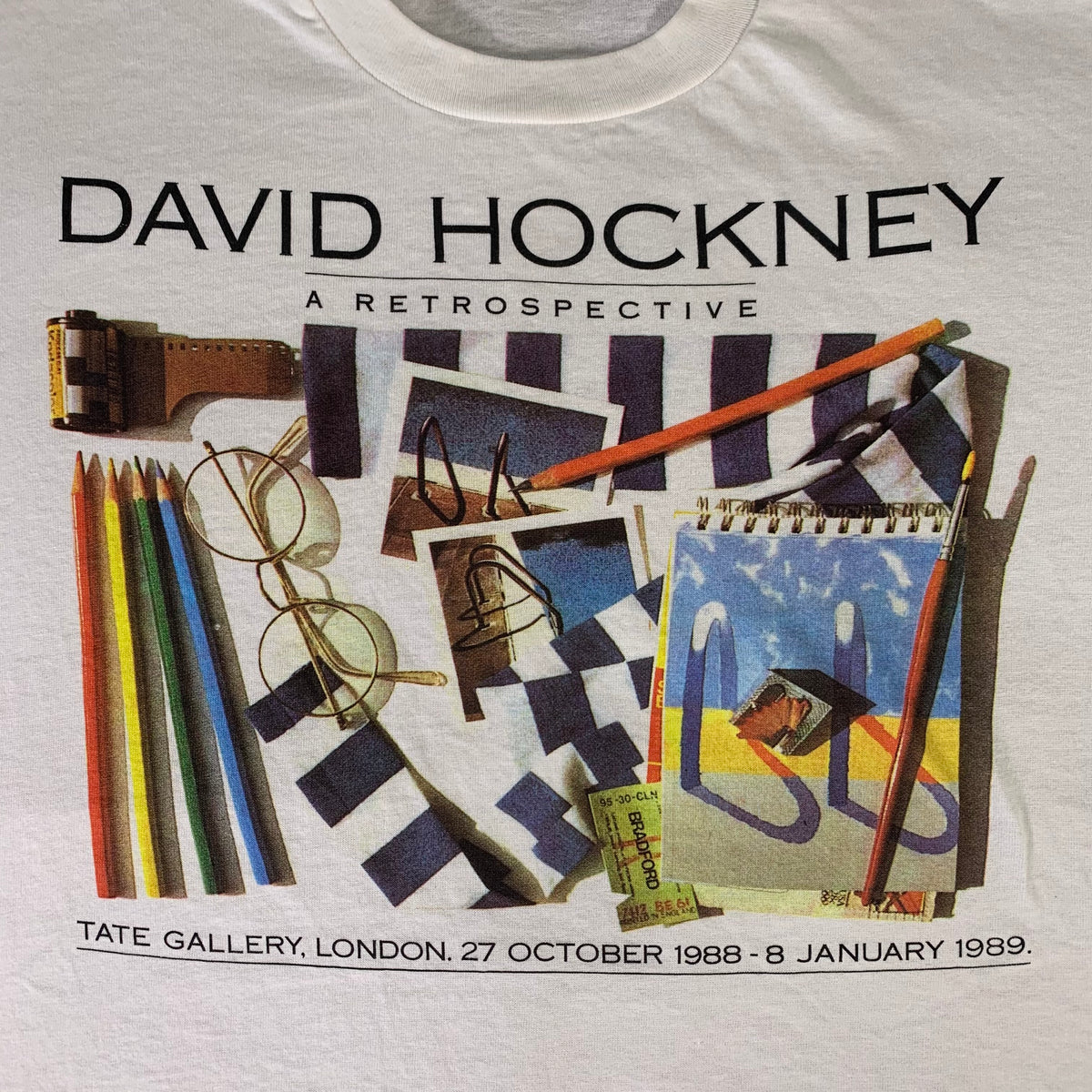 Vintage David Hockney &quot;A Retrospective&quot; Tate Gallery, London T-shirt