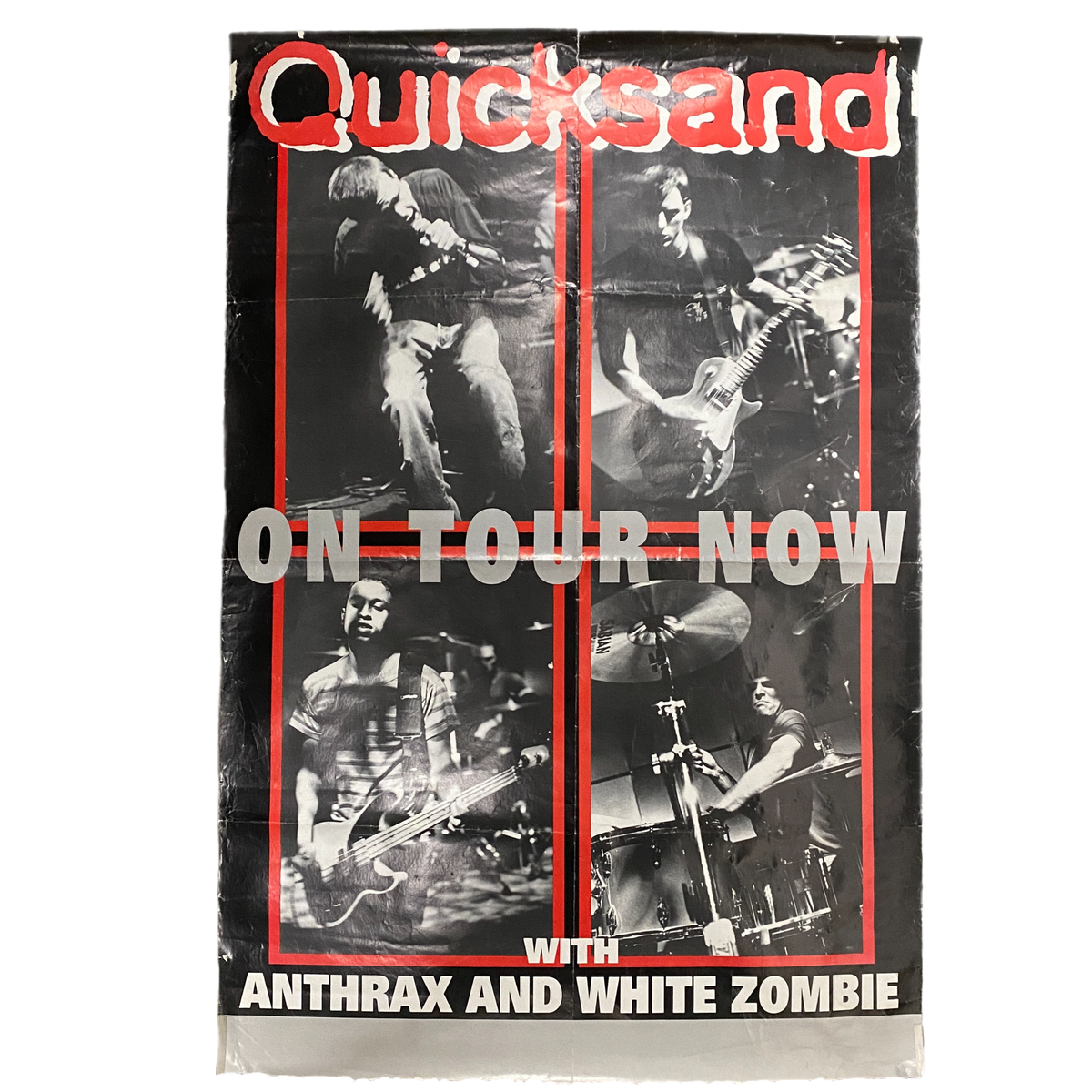 Vintage Quicksand &quot;On Tour Now&quot; Anthrax White Zombine Polydor Poster 2