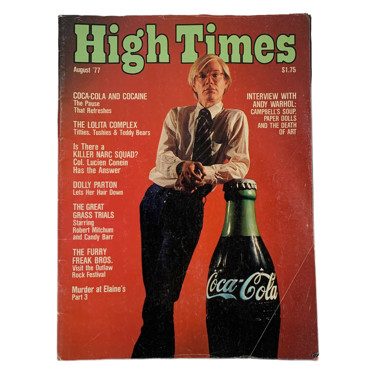 Vintage High Times Magazine Issue 24 1977 &quot;Andy Warhol&quot; Cover