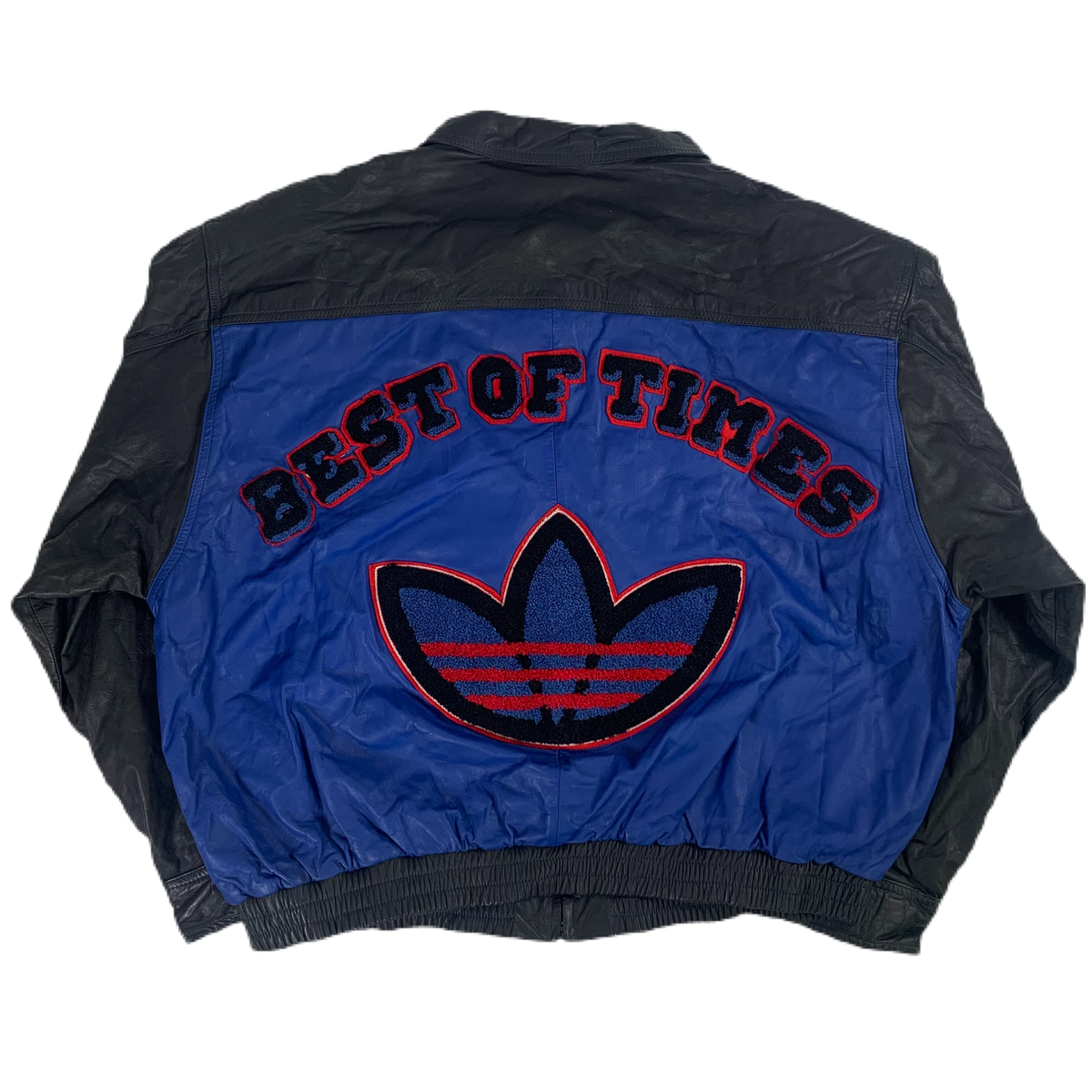 Vintage Adidas &quot;Best Of Times&quot; Player Leather Jacket