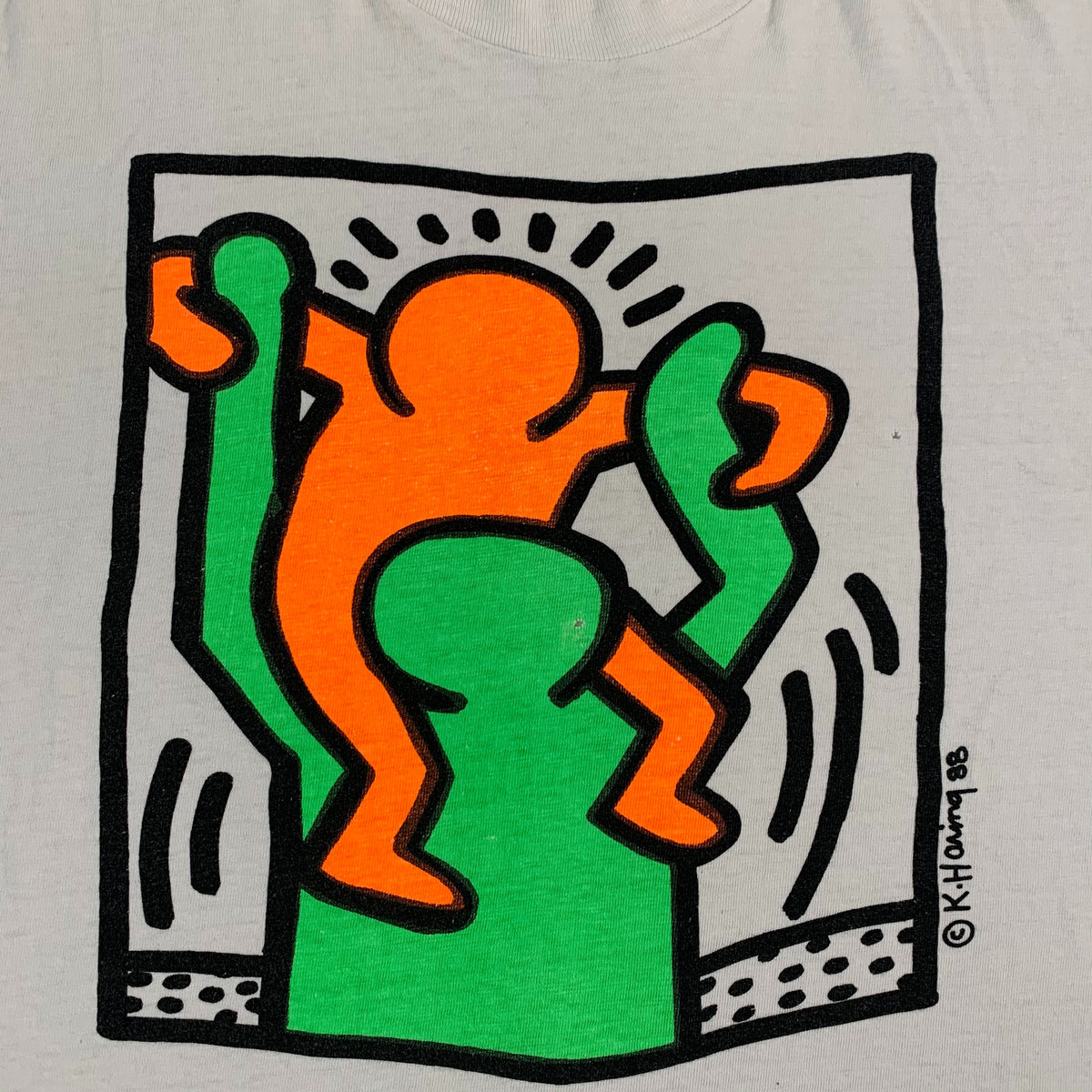 Vintage Keith Haring &quot;Baby On Shoulders&quot; T-Shirt