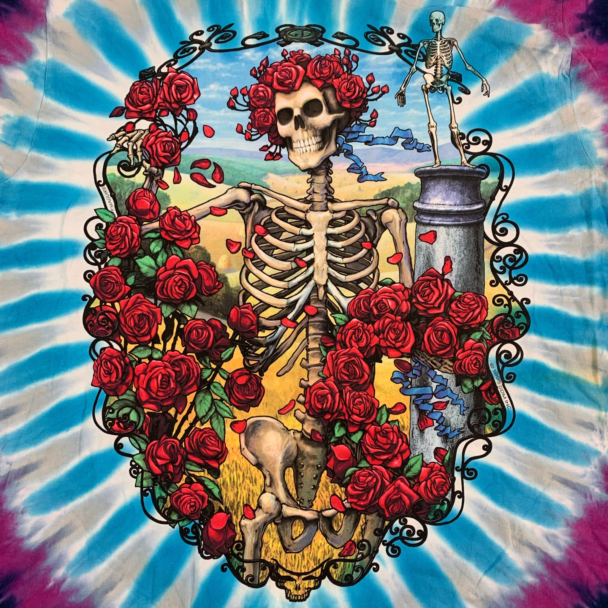 2023 Official Grateful Dead Skeleton Rose Shirt