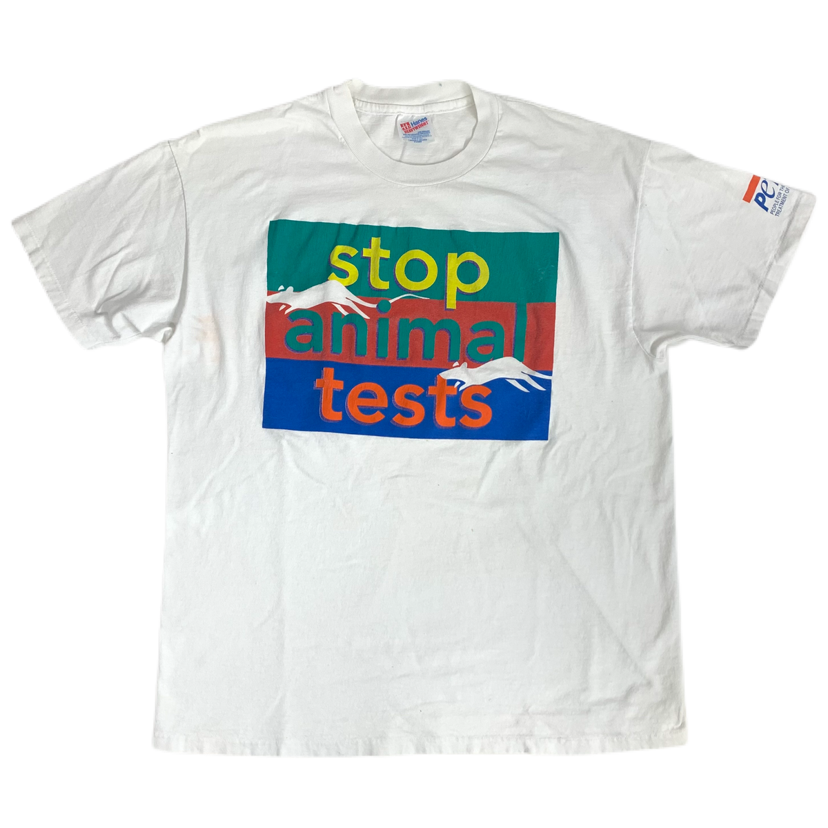 Vintage People For The Ethical Treatment Of Animals &quot;Stop Animal Tests&quot; T-Shirt