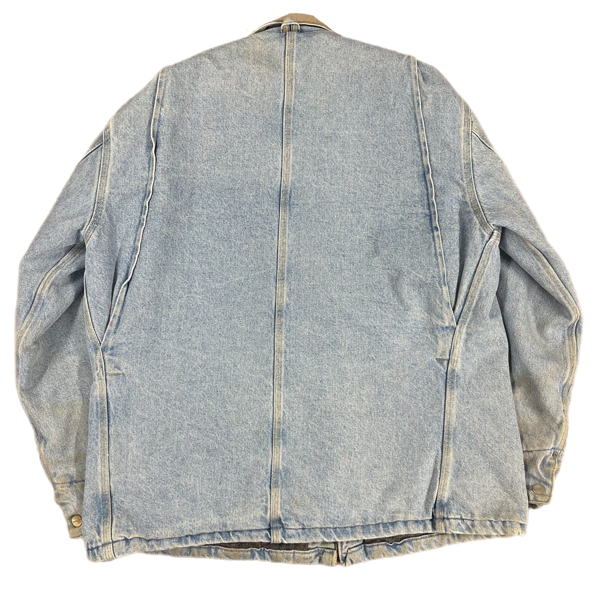 Vintage Carhartt &quot;Stonewashed&quot; Denim Blanket-Lined Chore Coat