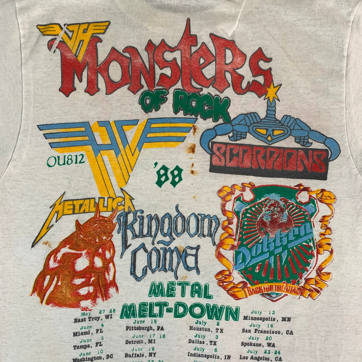 Vintage Monsters Of Rock “Metal Madness ‘88” Parking Lot T-Shirt