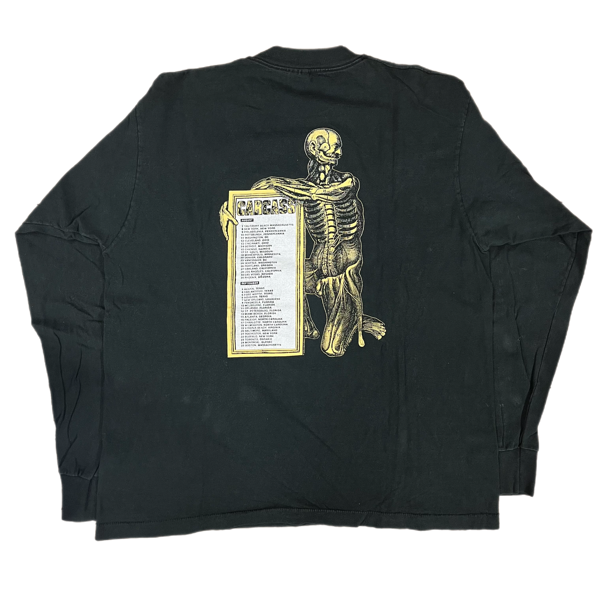 Vintage Carcass &quot;Earache Records&quot; 1991 US Tour Long Sleeve Shirt