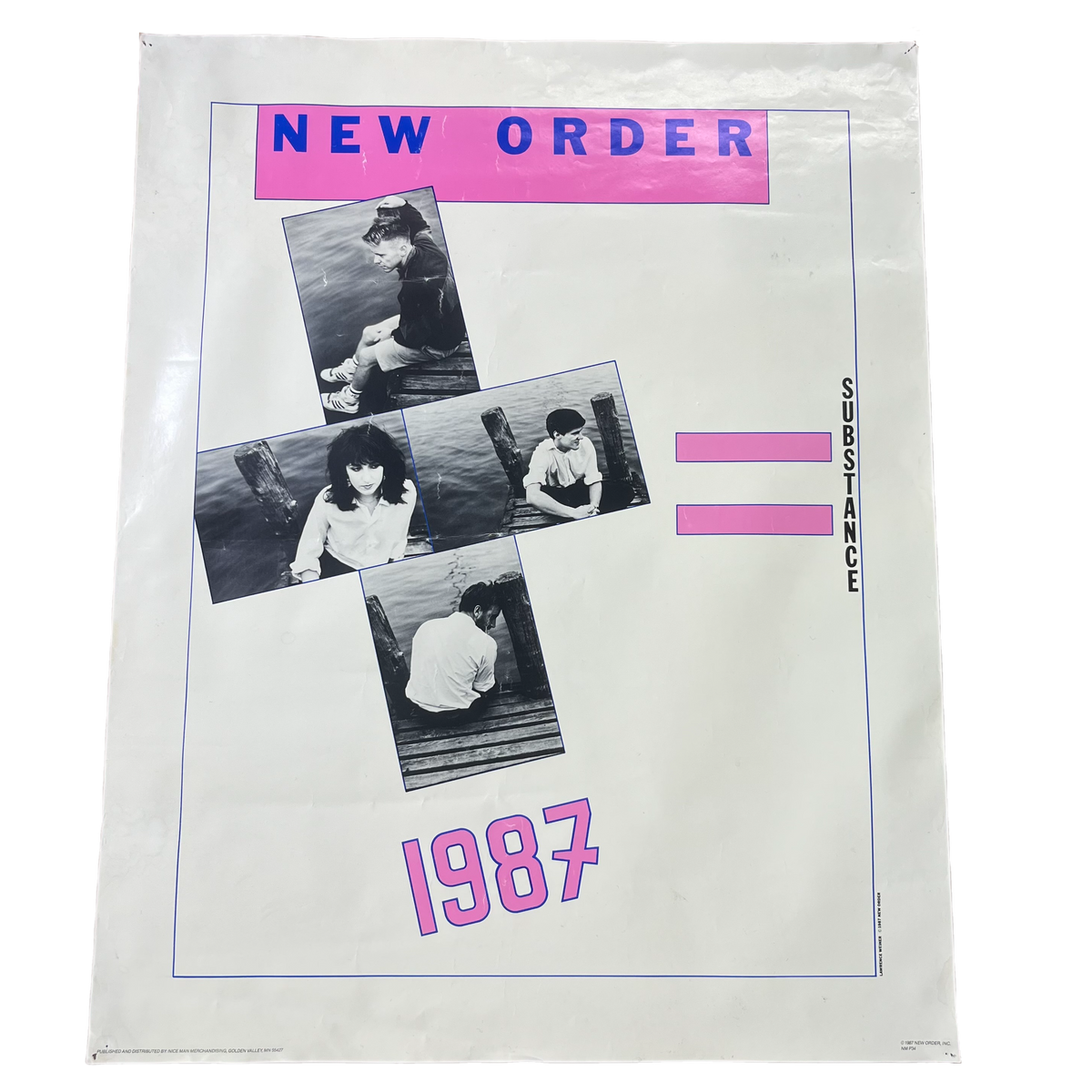 Vintage New Order &quot;Substance&quot; Lawrence Wiener Factory US Nice Man Merchandising Poster