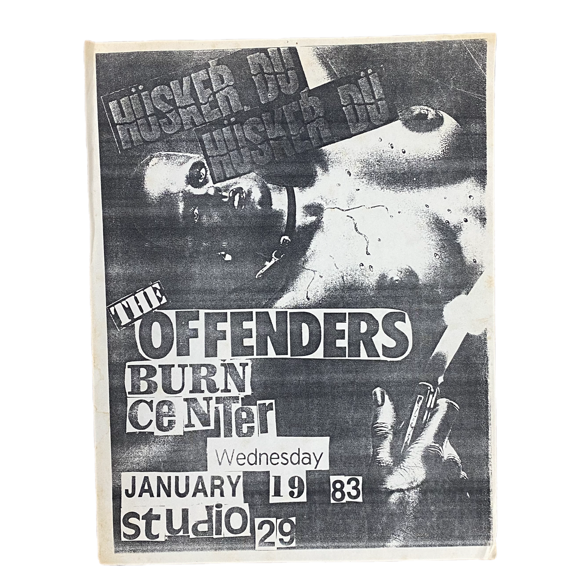Vintage Hüsker Dü &quot;Studio 29 January 19, 1983&quot; Offenders Flyer