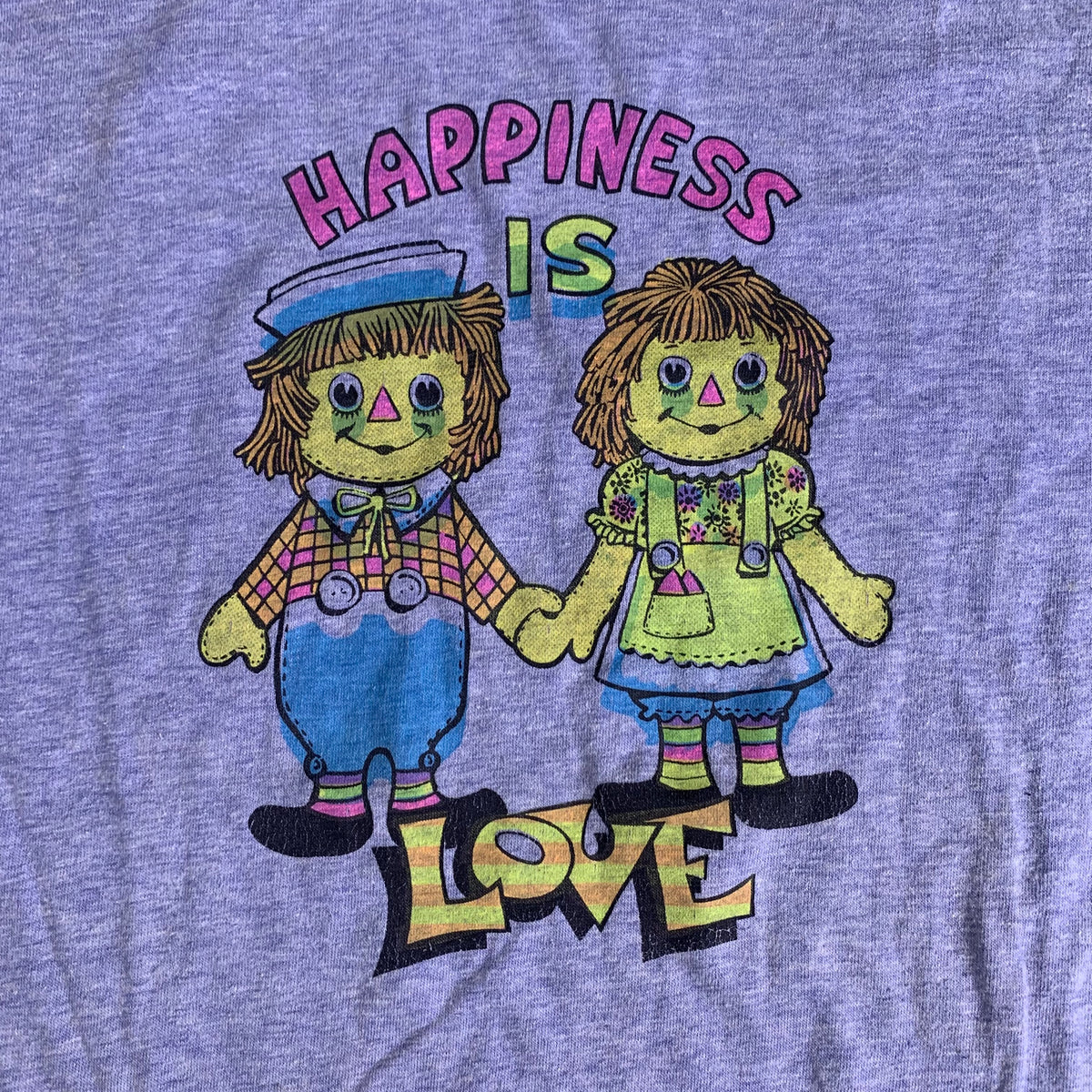 Vintage Happiness Is Love &quot;Mayo Spruce&quot; Ringer Shirt